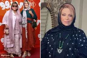گوهر خیراندیش جلو دخترش تریپ زد پَر پَر ریزون؛ یه طاقه روسری کشید دورش مثلا شده لباس!