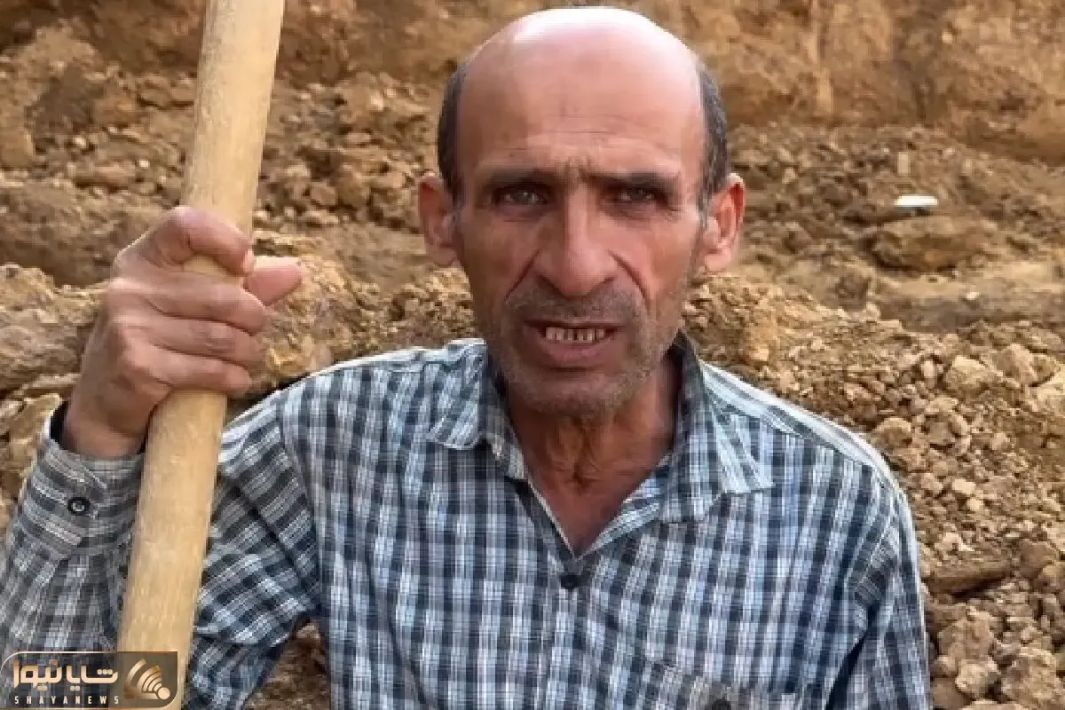 آواز جگرسوز؛ گور کن تو قبر بیل به دست و دستکش تو جیب چه با سوز آهنگ نرگس رو میخونه