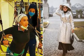 لیلا بلوکات یه طاقه پارچه پوشیده ولی هنوزم منشوریه؛ حالی به حولی خانوم تو باشگاه!