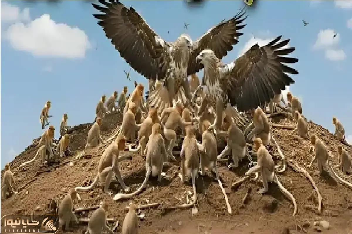 مستند حیات وحش؛ عقاب یک میمون را از خانواده ربود