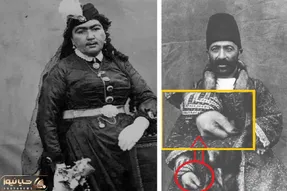فوتوشوت‌های قجری/ مثل اینکه زمان قاجار مد بود مرداشون لاک میزدن زنا سبیل میذاشتن