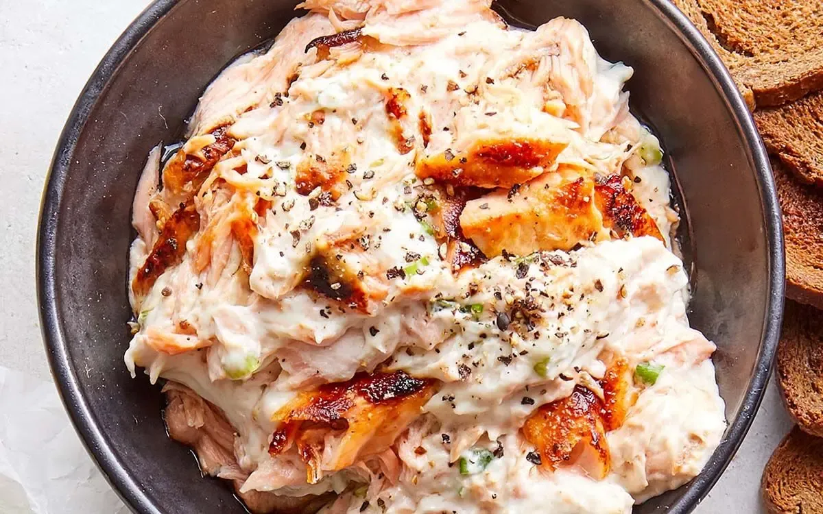 طرز پخت دیپ ماهی سالمون با پنیر خامه ای