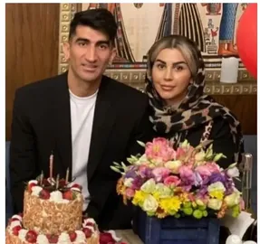 (عکس) علیرضا بیرانوند با همسرش تولد گرفت