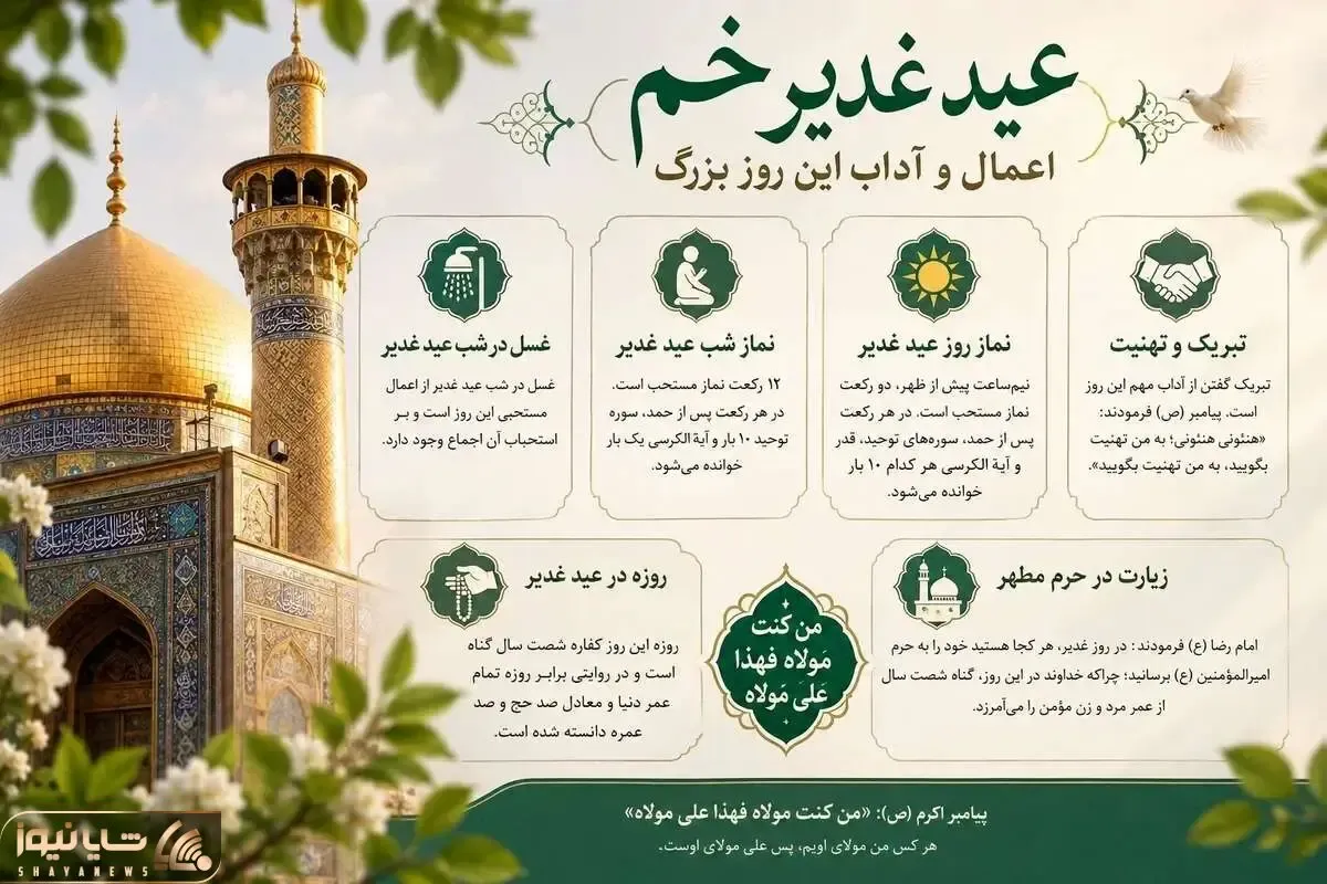 اعمال شب و روز عید غدیر؛ از غسل مستحب تا نماز و روزه