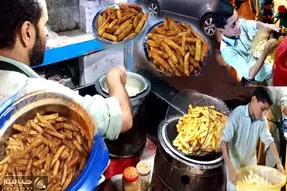 غذای خیابانی؛ این آقا سلطان سیب زمینی سرخ کرده افغان هاست و ملت واسش صف می بندن