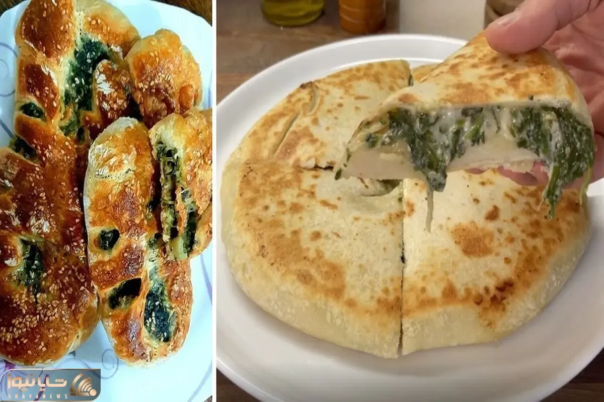 طرز تهیه نان با مغز اسفناج و پنیر بدون فر / مزه عالی این نون رو امتحان نکنی باختی