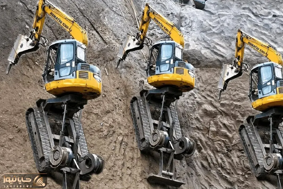 ابزارآلات غول پیکر؛ مهارت های اپراتور مجنون در بالا رفتن از دره های فرسایشی