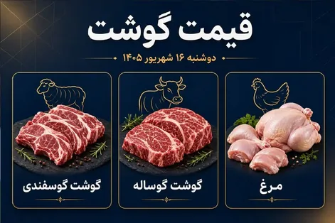 قیمت گوشت قرمز امروز دوشنبه 16 شهریور 1405 | گوشت گوسفندی و گوساله چند؟