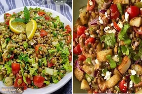طرز تهیه سالاد عدس خوشمزه و رژیمی / یه سالاد جذاب که یه شام عالی هم میتونه باشه