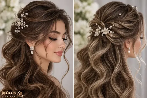 7 شینیون جدید و شکیل موی باز برای عروس؛ وقتی قراره موهات ستاره مراسم باشن