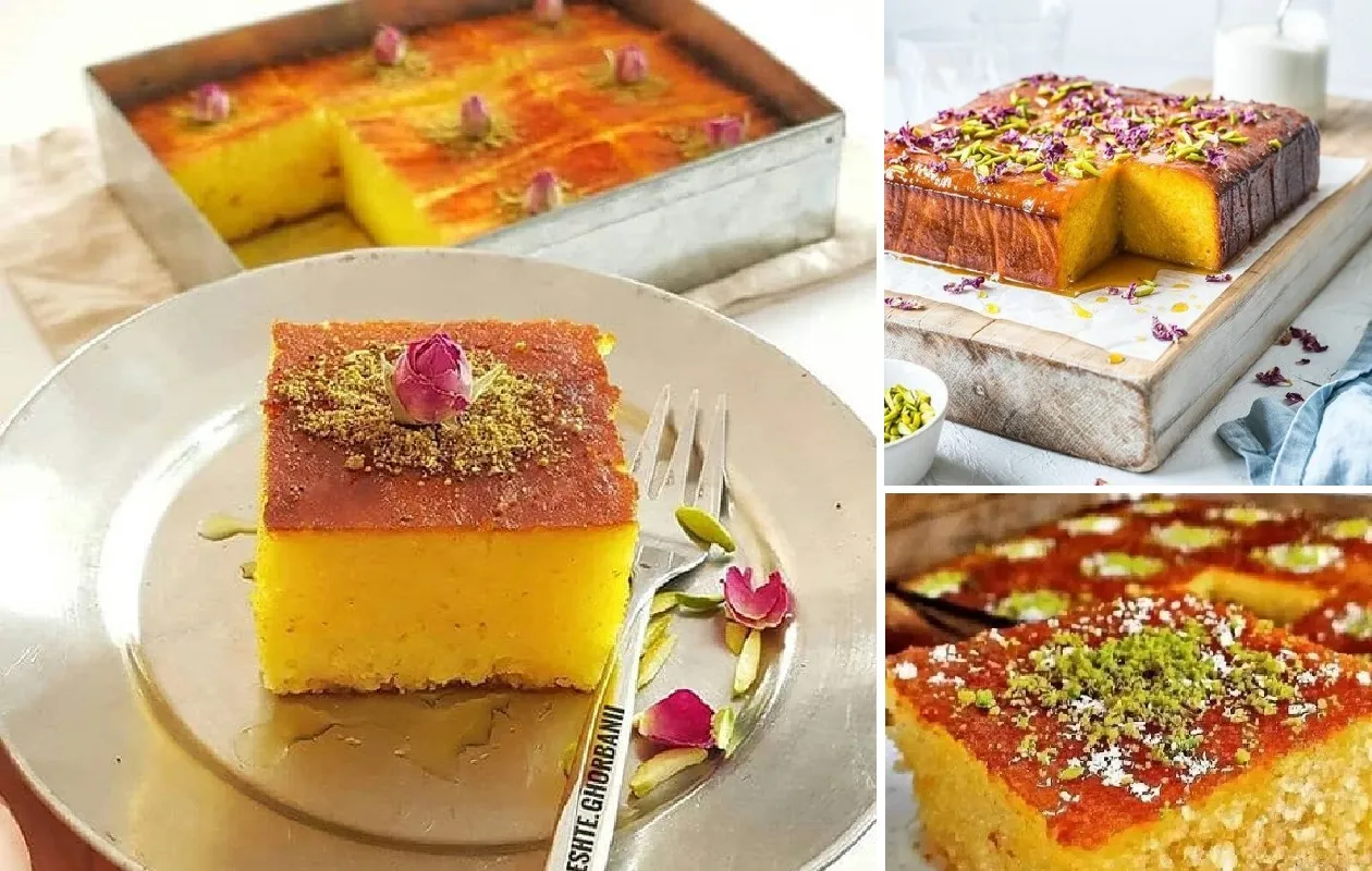 طرز تهیه کیک باقلوایی