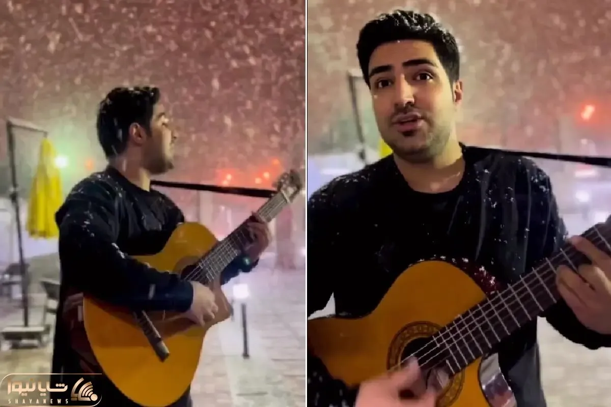 آواز خیابانی؛ آقاهه با آهنگ زمستون خدا سرد دمش گرم ملت روبه وجد آورد فقط برف سرتا پاش