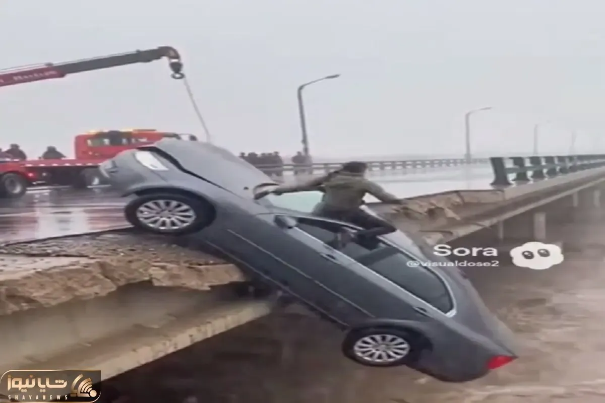 معماری طبیعت؛ مرد بخت برگشته و ماشینش خوراک سیلاب شدن
