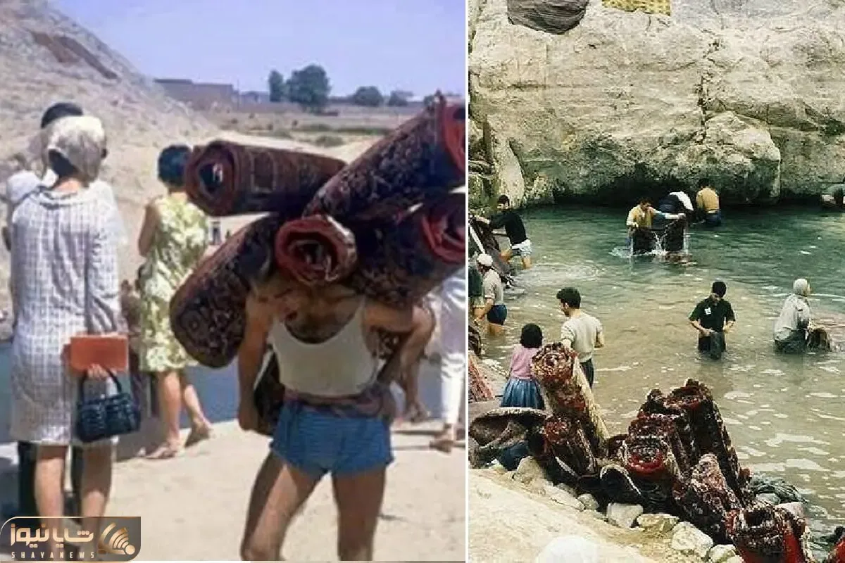 سفر به تهران قدیم؛ قالی‌ شویی و آبتنی در چشمه علی شهر ری در اسفند ماه