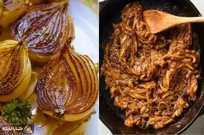 طرز تهیه پیاز داغ کاراملی یه چاشنی فوق العاده برای انواع غذاها / 2 دستور پخت عالی