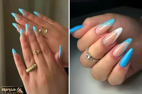 طراحی و دیزاین ژلیش به سبک مرمر / آبی سیندرلایی رنگیه که با این مدل خیلی دلبر میشه