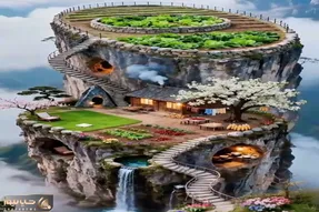 معماری خلاقانه؛ صخره رو ۳طبقه کرد قلمرو ساخت رو سقفم مزرعه زد نمیخواد برا غذا بره شهر