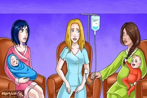 بازی فکری؛ اگه دست باهوشارو از پشت بستی بگو بین خانم باردار و بقیه  کی بچشو برداشته؟