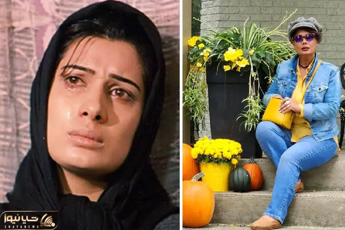 تیپ بابا دختری عاطفه رضوی با همسرش که موهاش تماما سفیده / بیوگرافی و گیسوان بلند آبی