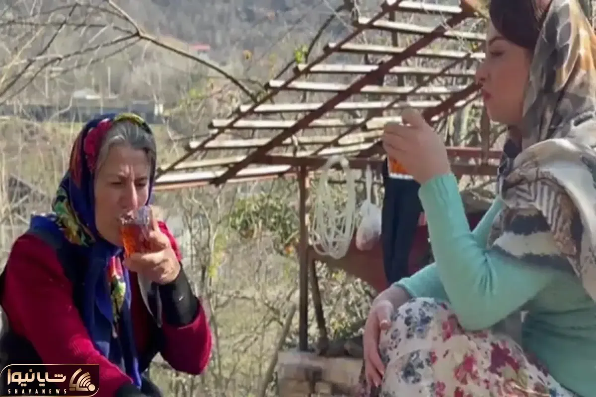 غذای خوش پخت دهاتی؛ مامان و دختر نه چندان جوان چه جذاب خورش خوشمزه شمالی می پزن
