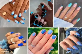 15 ایده جذاب طراحی لاک آبی از مینیمال تا فرنچ و شیک / چه ناخن کوتاه چه بلند انتخاب کن