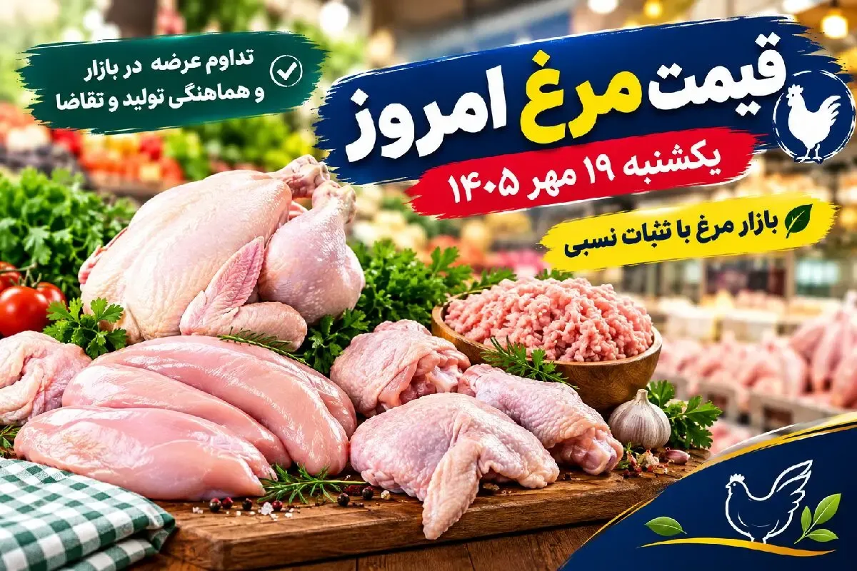 قیمت مرغ امروز یکشنبه 19 مهر 1405 + جدول