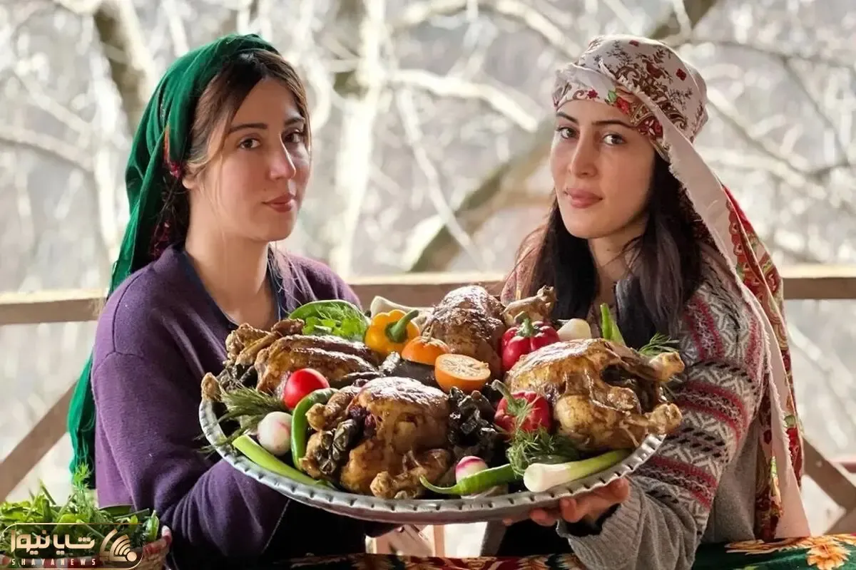 آشپزی خوش پخت دهاتی؛ مادر و دختر خوش لباس بختیاری پلو مرغ می پزن سگشون هم نشسته تماشا