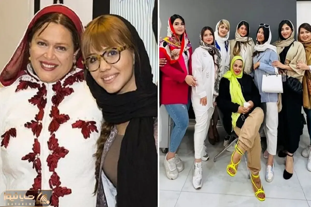 لباس پلوخوری بهاره رهنما که سفیییده و بلند عین عروسا؛ خواهرش چه گیسای فر و زیادی داره!