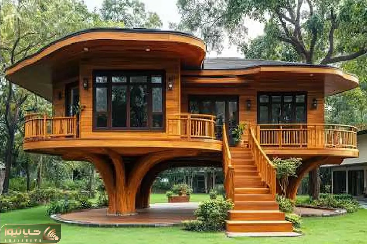 معماری خلاقانه؛ تنه درخت چاک دادن روش خونه ساختن خوراک از دود و دم فراریا