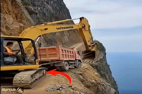 معماری طبیعت؛ خدا به زن و بچه اپراتور بیل مکانیکی رحم کرد