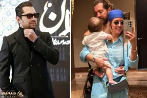 بهرام رادان، با همسر مدلش و فرزندشون سفر اروپایی رفت / مشعل المپیک رو گرفت دستش ذوقید