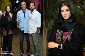 استایل آکاردئونی پردیس پورعابدینی و پژمان جمشیدی در اکران فیلم بی مادر در شمیران سنتر