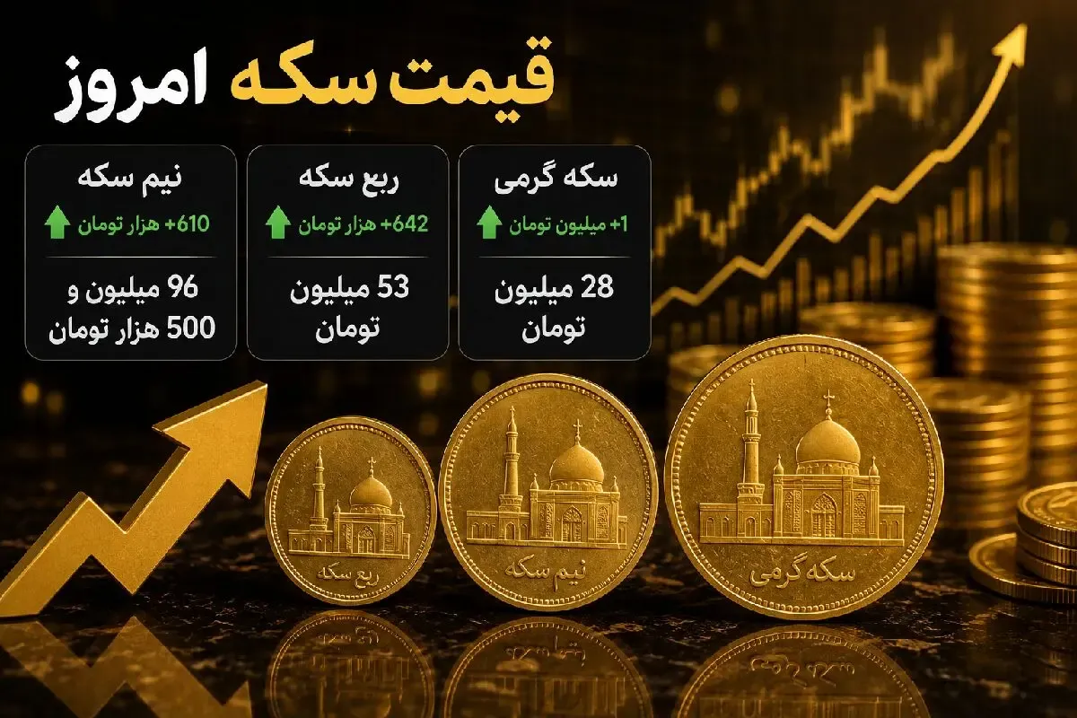 قیمت نیم سکه، ربع سکه و سکه گرمی امروز دوشنبه 26 مرداد 1405