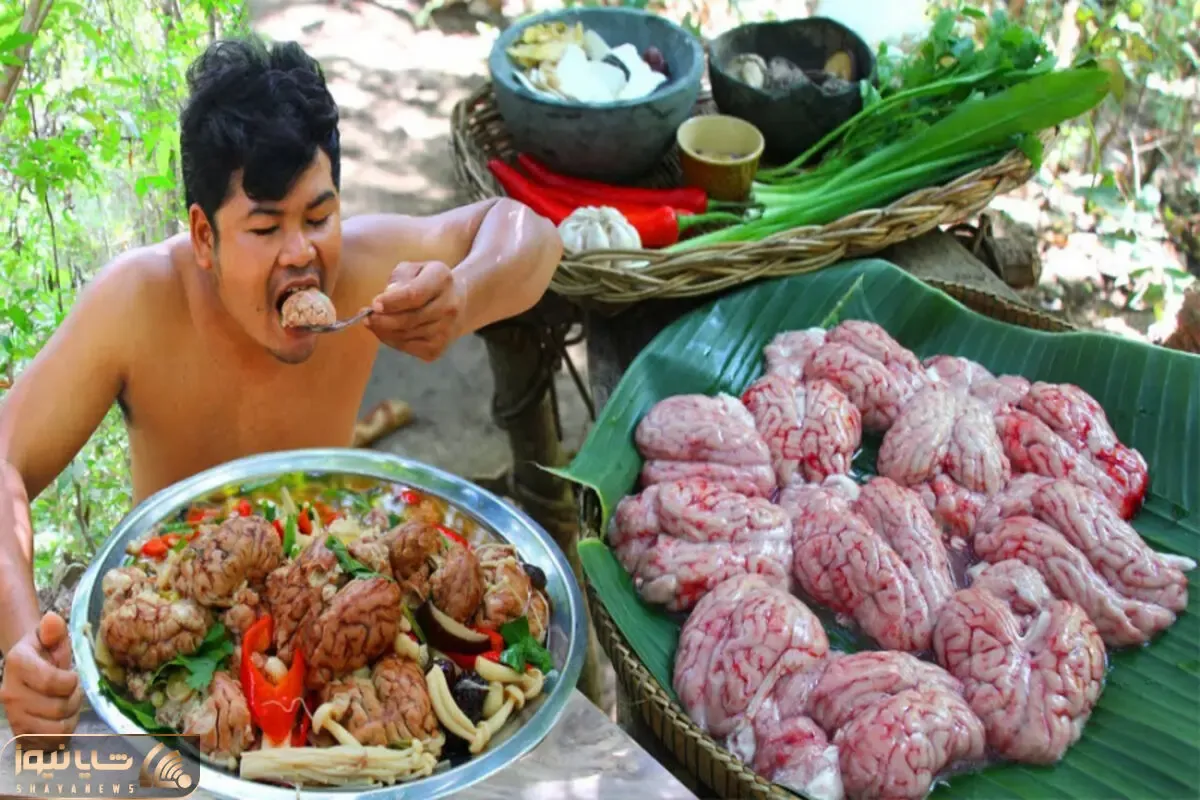 غذای روستایی ؛ یه طعام لذیذ و ناب تو یه لوکیشن رویایی اونم با مغز گاو