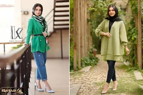 یه عالمه استایل شیک با مانتوی سبز؛ بانوی خوبم با رنگ طبیعت نگین هر محفلی باش