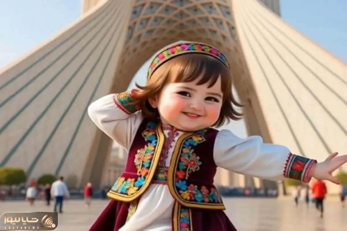 آواز محلی؛ رقص ترکی دختر خوش انرژی جلوی میدون آزادی با لباس مخصوصش