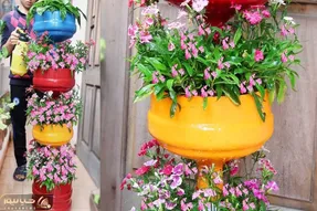 ایده های خلاقانه؛ این گلدونای چند طبقه رو با بطری های پلاستیکی آب معدنی بساز