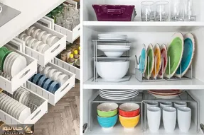 چیدمان و مرتب سازی کابینت آشپزخونه / نظم دهی همه ظروف به شکلی اصولی و زیبا