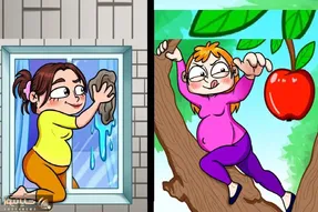 بازی فکری؛ بگو کدوم از این خانومای باردار کار خطرناکی انجام میدن؟!