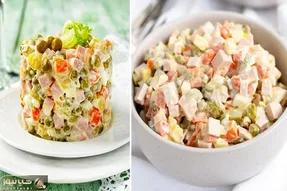 طرز تهیه سالاد سیب زمینی روسی / این سالاد خوشمزه جون میده برای شب های گرم