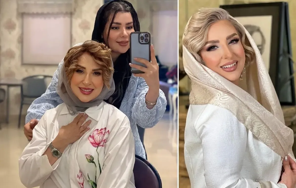 عکس/ نگاهی به استایل تازه مرجانه گلچین / موهای کوتاه خاکستری با بلوز قهوه‌ای