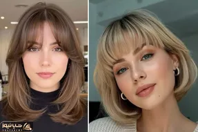 مدل های جلو موی دخترانه 1405؛ چتری پرده ای به این فرم صورت میاد، چتری صاف به اون یکی
