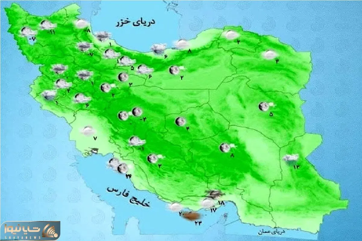 هواشناسی کشور امروز چهارشنبه 28 آبان ماه