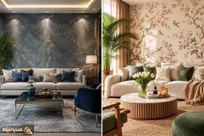 بهترین طرح و رنگ کاغذ دیواری نشیمن؛ جدید ترین ایده های سال، مناسب فضای کوچک و بزرگ