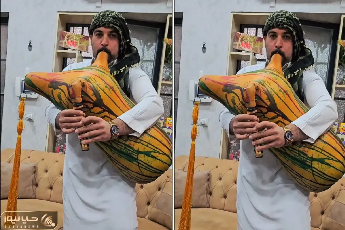 آواز محلی؛ ببینید آقاهه با نی انبان چه آهنگ بندری شادی میزینه فقط حرکات ریتمیکش!!