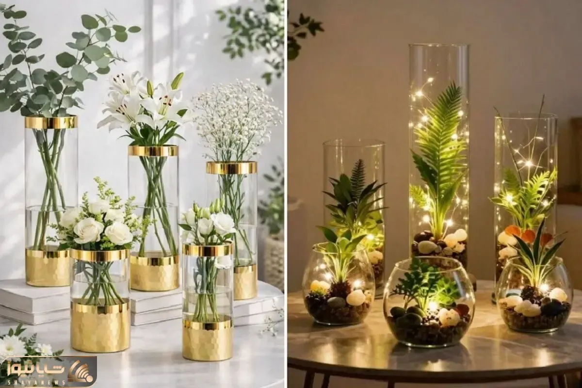 15 مدل گلدان استوانه ای ناز و پرنسسی؛ مناسب برای رو میز یا ایده های بزرگ رو زمینی شیک