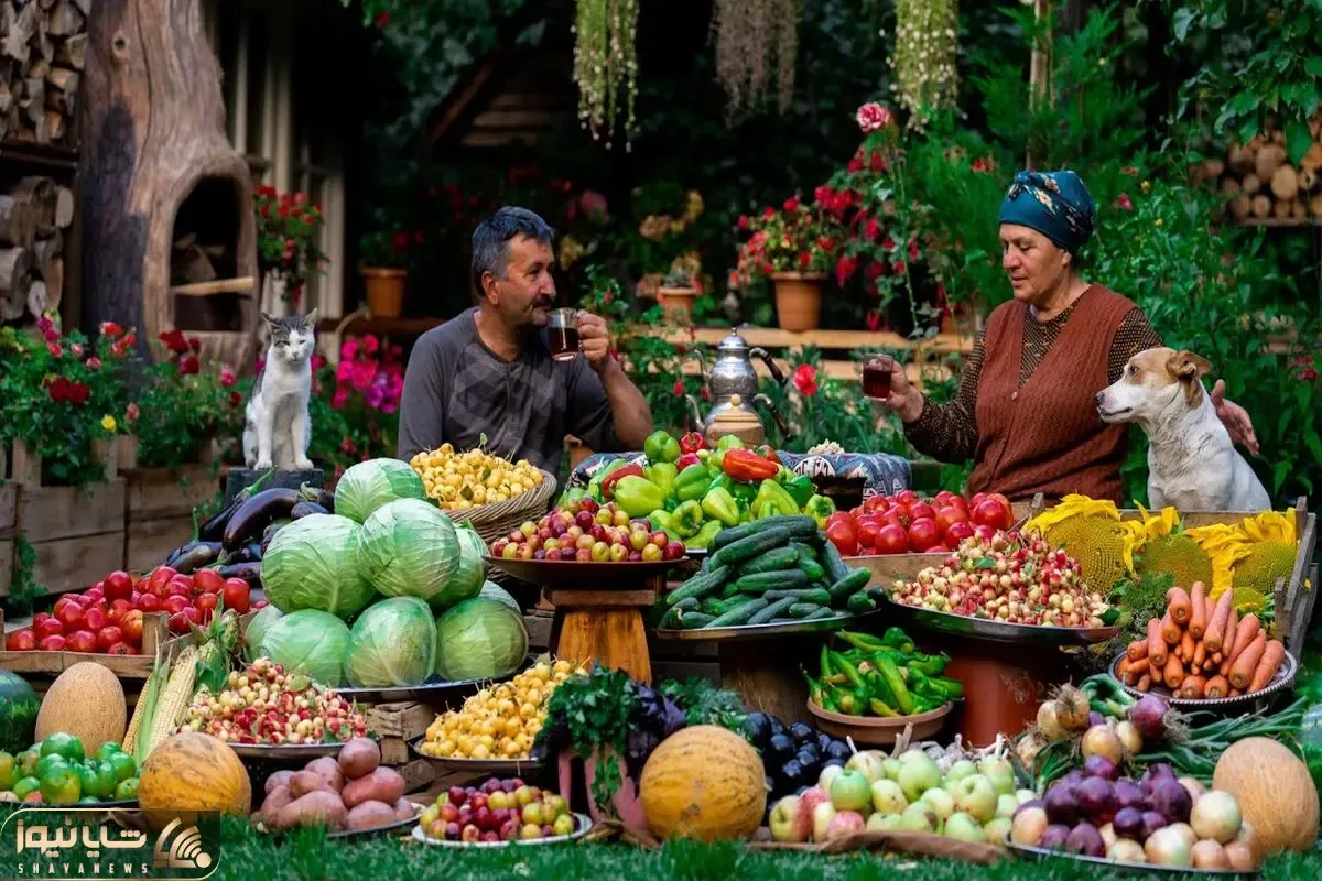 غذای خوش پخت دهاتی؛ خانوم باسلیقه با میوه و سبزیجات باغش سالاد ترشی درست کرد محشر