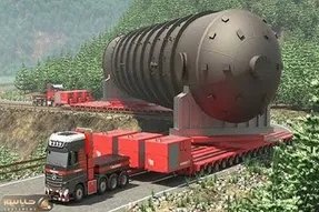 جابه جایی جانکاه؛ بیل مکانیکی غول و برای کندن جاده مهلک با کامیون بردن تو کوه