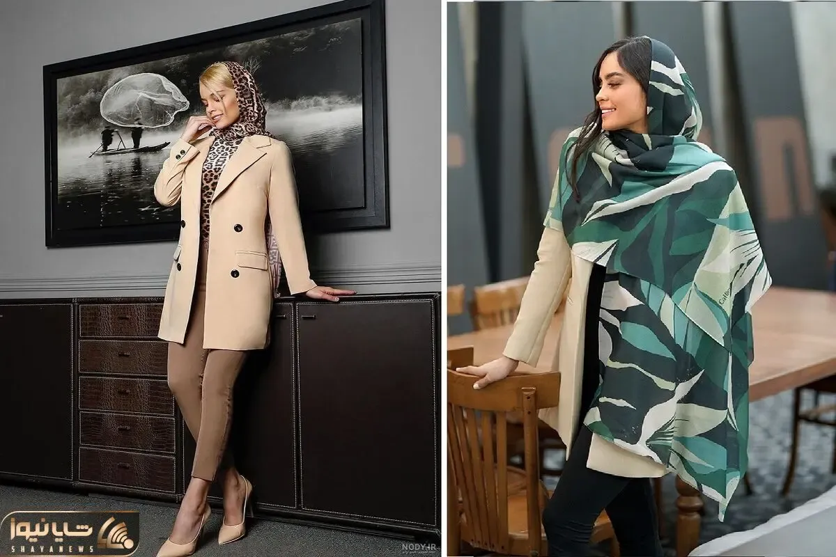 خوشگل ست کردن شال و روسری با مانتو کرم رو یاد بگیر؛ استایلی شیک و گرم با رنگی سرد