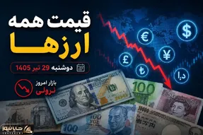 قیمت دلار، یورو و سایر ارزها امروز دوشنبه 29 تیر 1405| ارز در سراشیبی افتاد + علت